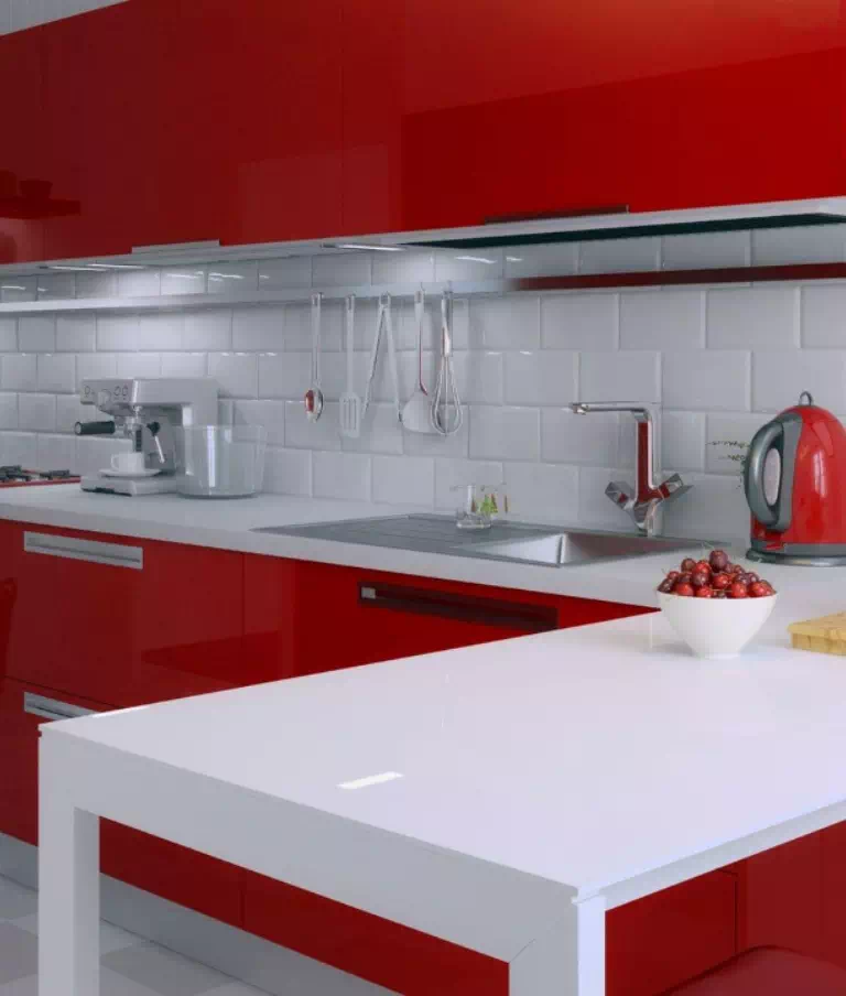 Czerwone fronty w kuchni